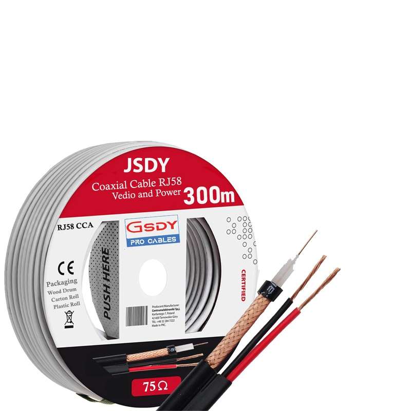 EXTREME RJ58 CCA - Copper-Clad Aluminium Video and Power Cable 300m Drum 75Ohm - CCTV