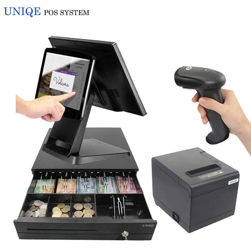 نقطة بيع متكاملة - جهاز كمبيوتر الكل في واحد شاشة لمس - برنامج نقاط البيع - طابعة حرارية - قارئ باركود - صندوق نقد