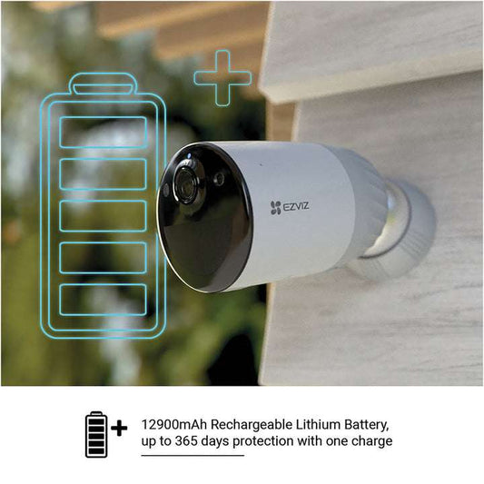 EZVIZ SMART WIFI BATTERY OUTDOOR CAMERA BC1-B3 2MP - UP TO ONE YEAR