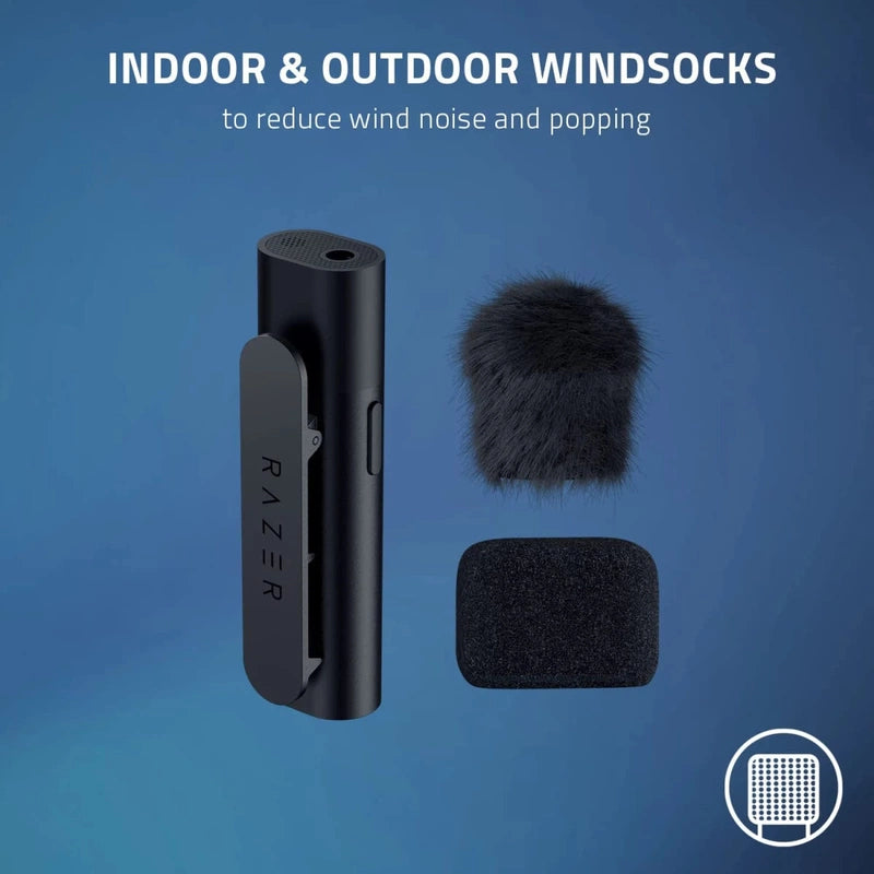 Razer Seiren BT Bluetooth Microphone For Mobile Streaming Android, iPhone/iOS Clip-On Design Wireless Lavalier Lapel Omnidirectional Mic