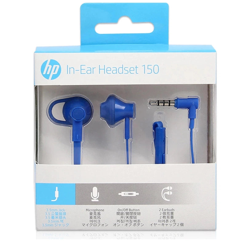 HP Earbuds Black Headset 150 In-ear with Mic - Blue