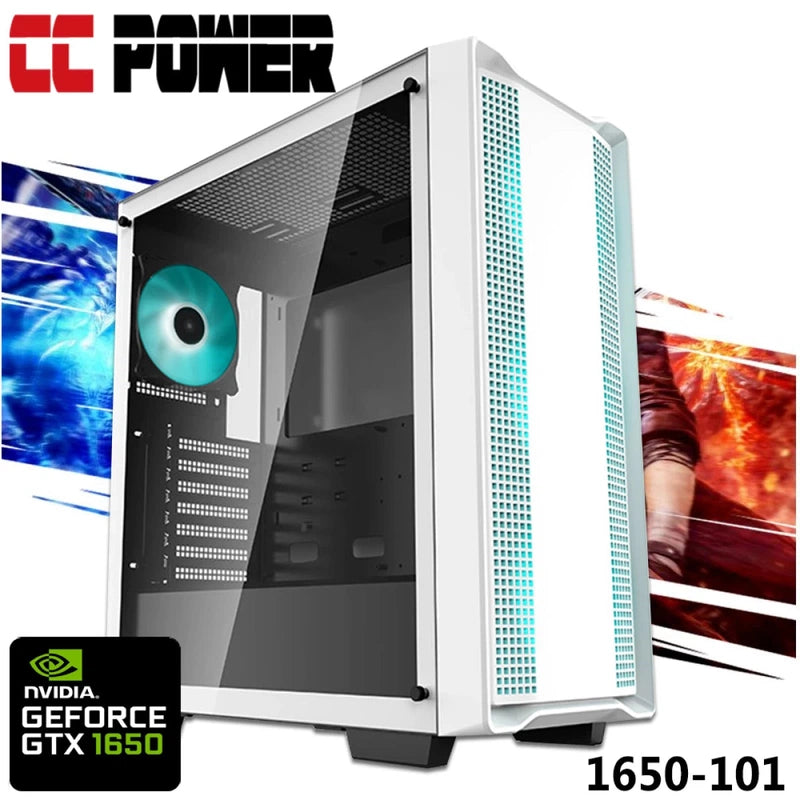 CC Power 1650-101 Gaming PC 5Gen AMD Ryzen 5 5500 6-Cores w/ GTX 1650 4GB DDR6