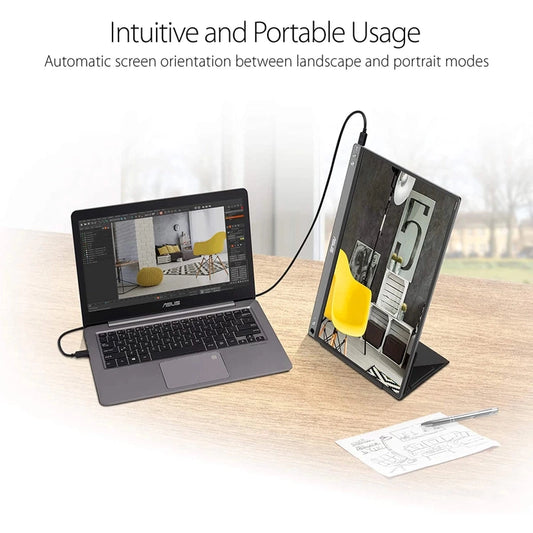 ASUS ZenScreen MB16ACE 15.6” IPS Full HD Portable USB Type-C Eye Care w/ Smart Case