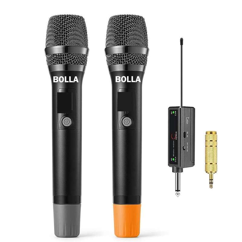 Wireless Microphone System, Karaoke Microphone Wireless UHF with Rechargeable
