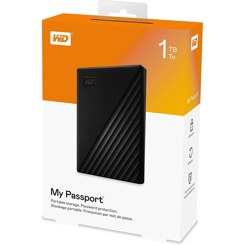 WD 1TB My Passport Portable External Hard Drive, Black