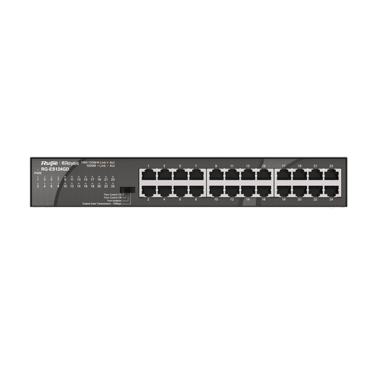 RG-ES124GD, 24-port 10/100/1000Mbps Unmanaged Switch