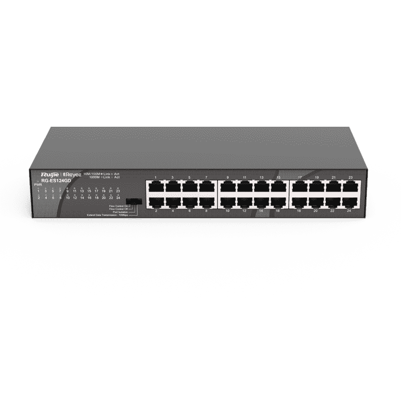 RG-ES124GD, 24-port 10/100/1000Mbps Unmanaged Switch