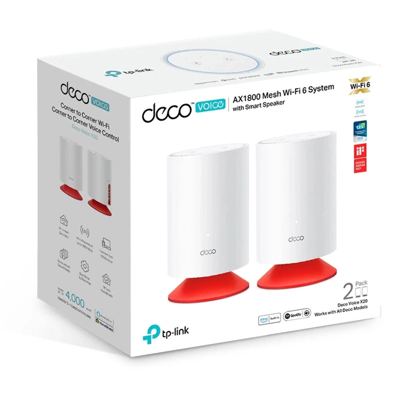 TP-LINK Deco Voice X20 AX1800 Mesh Wi-Fi 6 System with Smart Speaker