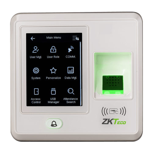 ZKT Electric lock, Door sensor, Alarm, Exit button, Door Bell IP-based fingerprint terminal