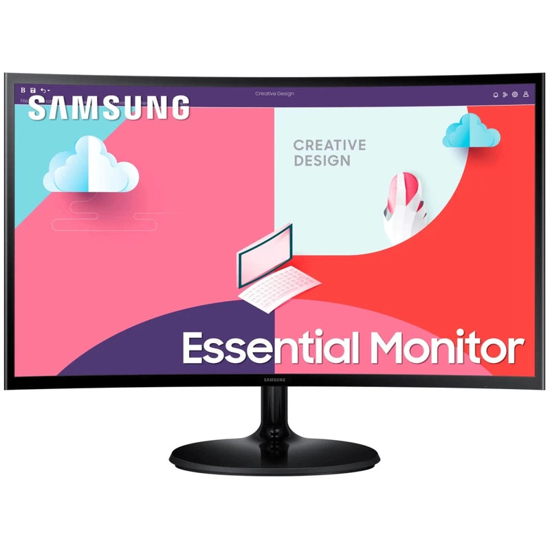 Samsung S3 S36C 27" Essential Curved 1800R Full HD 75Hz Eye Care AMD FreeSync HDMI & D-Sub Interface - Black
