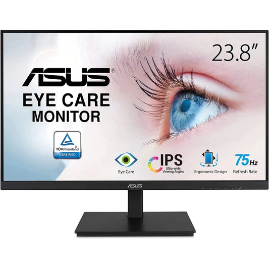 ASUS VA24DQSB Eye Care Professional 24" Full HD IPS 75hz Adjustable Stand HDMI Display Port VGA & USB Hub w/ Built-in Speakers