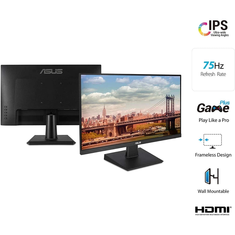 ASUS VA24EHE 23.8” IPS Full HD 75Hz Adaptive-Sync / FreeSync Eye Care Flicker-Free & Low Blue Light