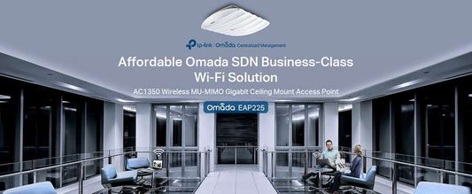 TP-Link Omada EAP225 AC1350 Wireless Ceiling Mount Access Point Seamless Roaming Gigabit MU-Mimo POE Powered w/ PoE Injector
