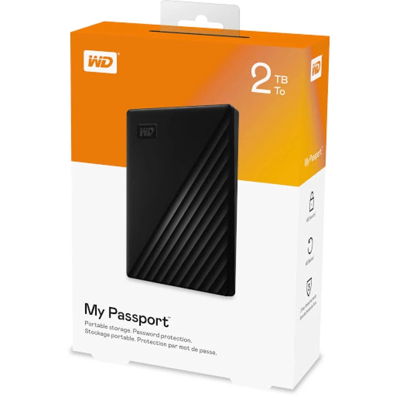 WD 2TB My Passport Portable External Hard Drive, Black