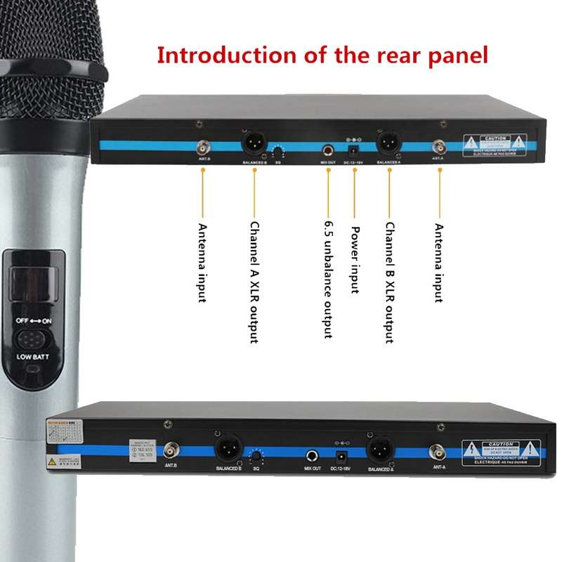 PRO UHF DUAL WIRELESS MICROPHONE SET BE-9000