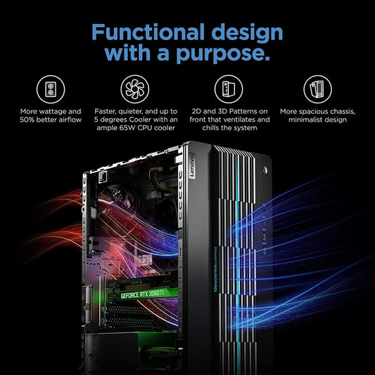 Lenovo IdeaCentre Gaming Desktop 5Gen AMD Ryzen 7 5700 8-Cores w/ Nvidia RTX 3060 12GB DDR6 - Black