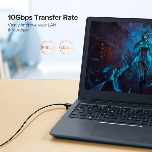 Ugreen CAT 6A Pure Copper Ethernet Cable OD2.8 (0.5M) Black - 70331