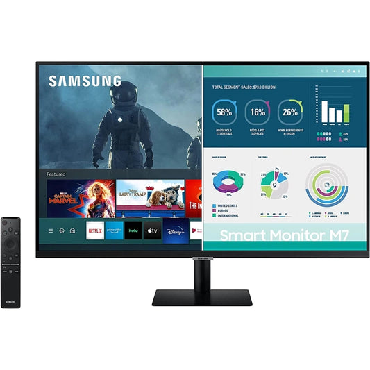 SAMSUNG 32" M7 4K UHD Do-It-All Smart Monitor & Streaming TV Built In Speakers & Remote