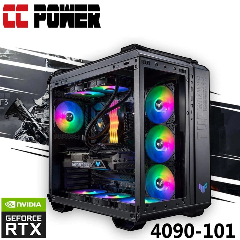 Power By ASUS 4090-101 Gaming PC 13Gen Intel Core i9 16-Cores w/ RTX 4090 24GB DDR6 & Liquid Cooled & DD5 Memory