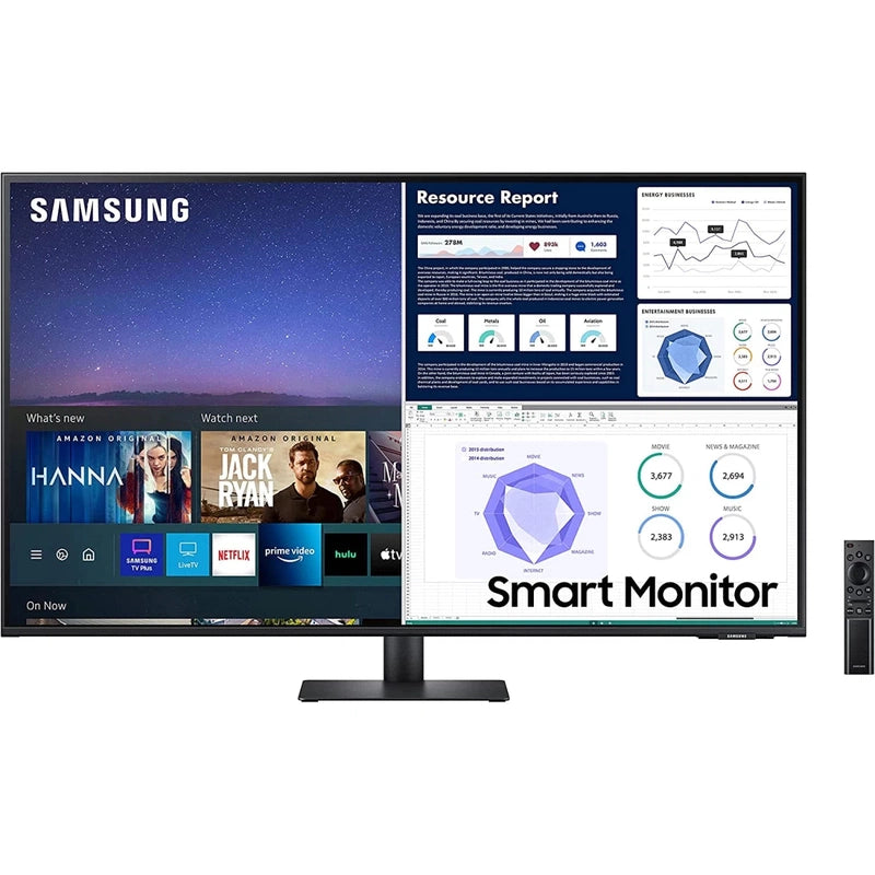 SAMSUNG 43" M70 4K UHD HDR10 Do-It-All Smart Monitor & Streaming TV Built-In Speakers & Remote