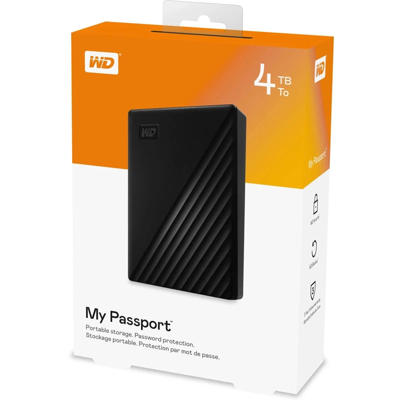 WD 4TB My Passport Portable External Hard Drive, Black