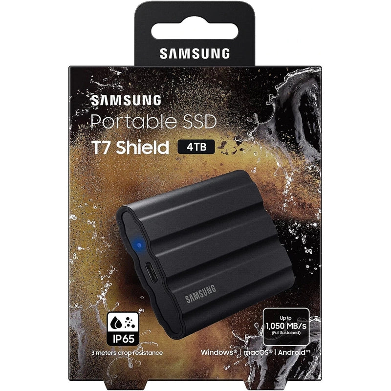 SAMSUNG T7 4T Shield Portable SSD USB 3.2 IP65 Rating For water & Dust Resistance For PC / Mac / Android / Gaming Consoles