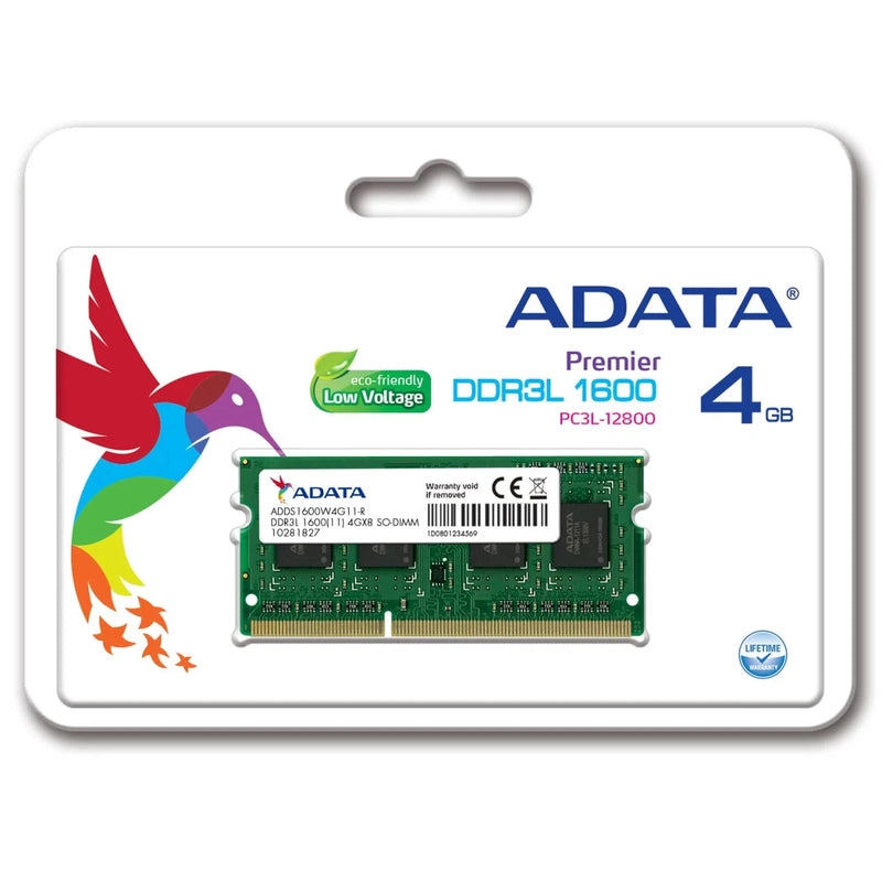 ADATA Premier 4GB 1600Mhz DDR3L RAM Memory Module for Laptops