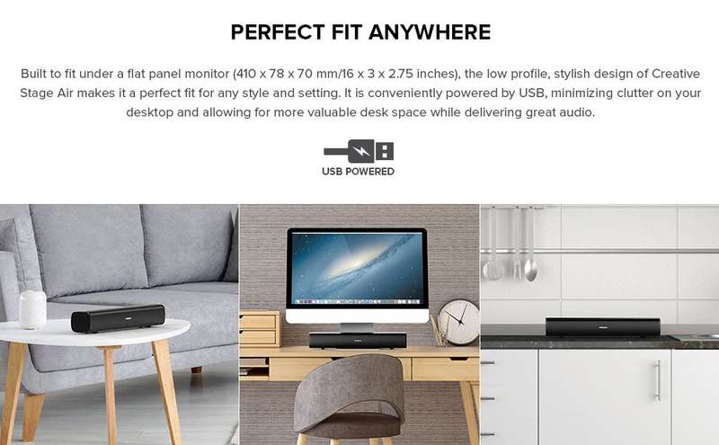Creative Stage Air Portable Soundbar Bluetooth & USB MP3 Speaker