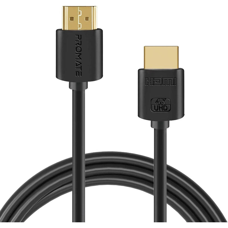 Promate ProLink4K2-300 4K HDMI Cable High-Speed 3M HDMI w/ 24K Gold Plated Connector - Black