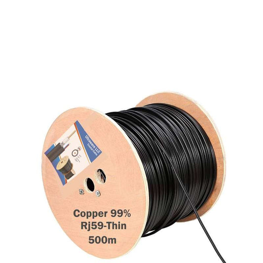 Ultrawave - Copper 99% . Coaxial RJ59 Data Thin 500 Meter - USA Brand - Price Per 1 meter