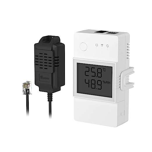 SONOFF THR320D WiFi Smart Switch with Temperature Monitoring,Compatible with Alexa & Google Assistant with THS01