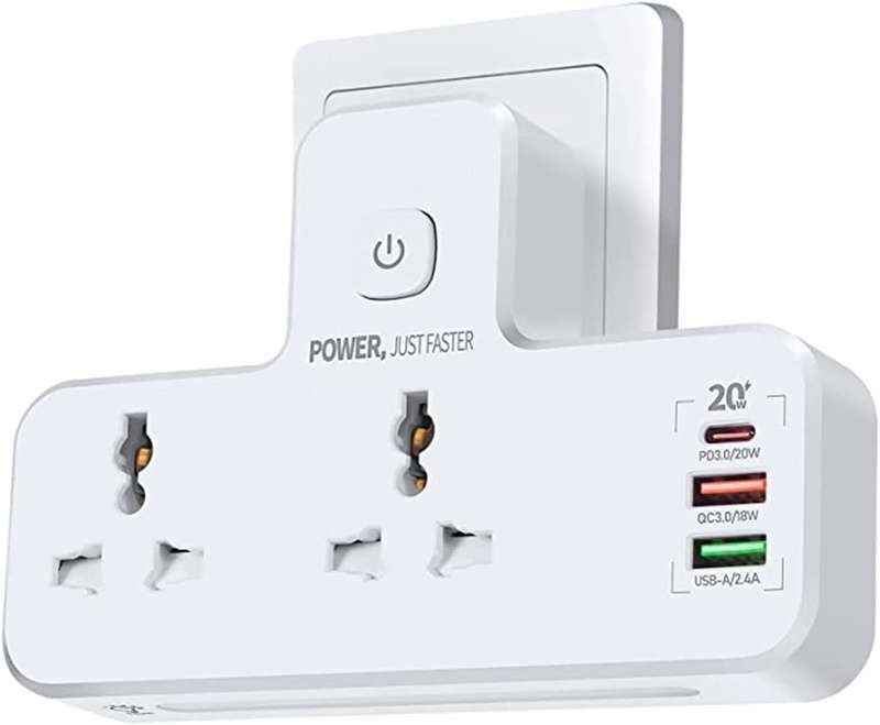 Copy of PS X4 Speed-X Premium Portable Power Strip 5socket+2usb Port+2 Type C USB