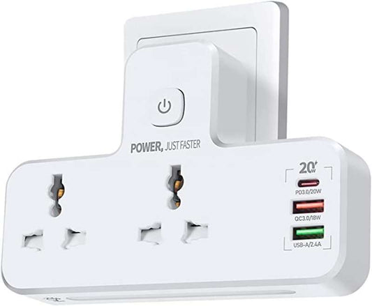 Copy of PS X4 Speed-X Premium Portable Power Strip 5socket+2usb Port+2 Type C USB