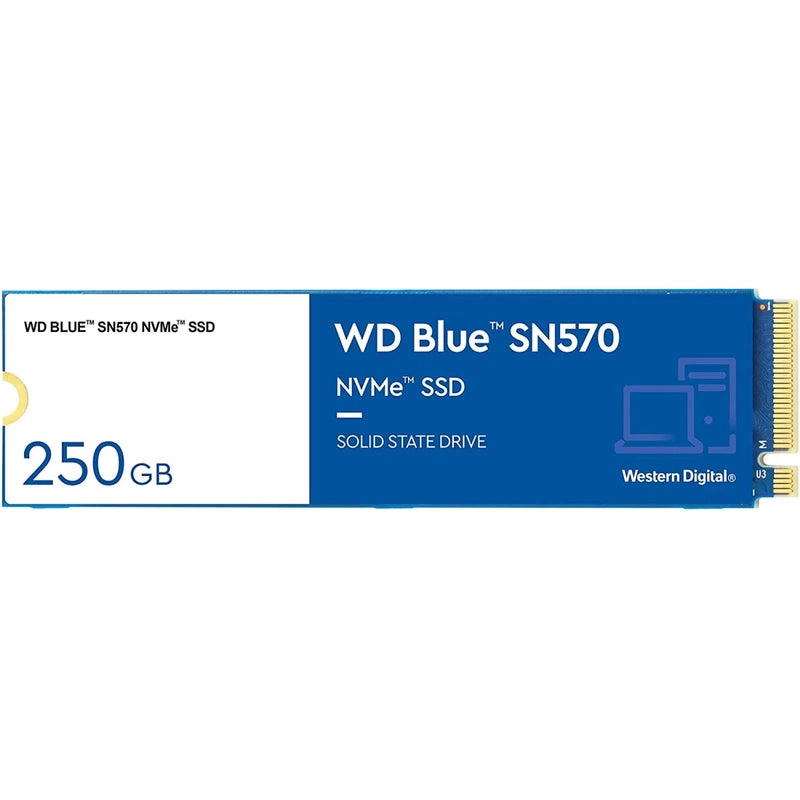 WD Blue SN570 NVMe M.2 2280 250GB PCI-Express 3.0 x4 3D NAND Up to 3,300 MB/s
