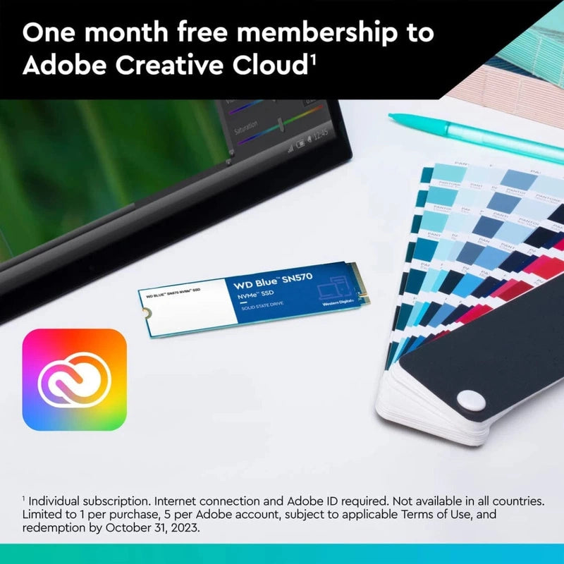 WD Blue SN570 NVMe M.2 2280 500GB PCI-Express 3.0 x4 3D NAND Up to 3,500 MB/s