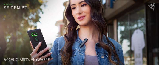Razer Seiren BT Bluetooth Microphone For Mobile Streaming Android, iPhone/iOS Clip-On Design Wireless Lavalier Lapel Omnidirectional Mic