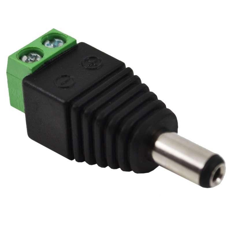 Male 2.1x5.5mm DC Power Plug Jack Adapter Connector for CCTV
