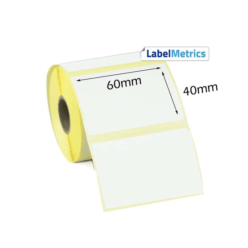 رول ليبل لاصق حراري مصقول قياس 6*4سم تعبئة 700 لاصق - لكافة الاستخدامات والباركود كرتونة تعبئة 100 رول