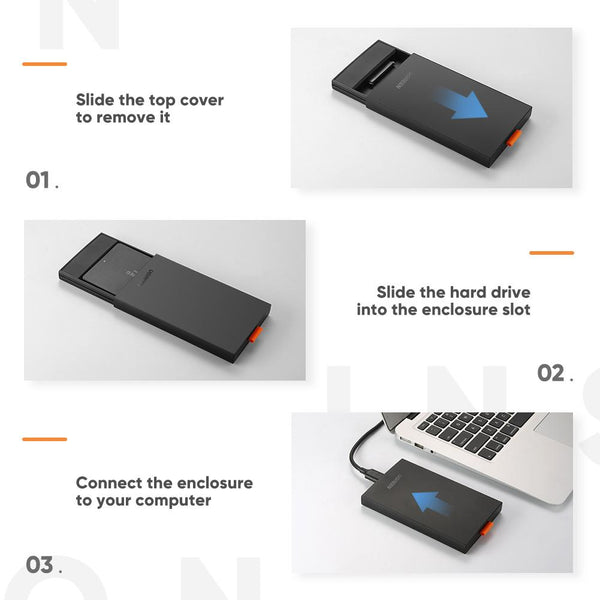 Ugreen SSD / HDD enclosure 2.5'' USB 3.0 SATA black - 60353