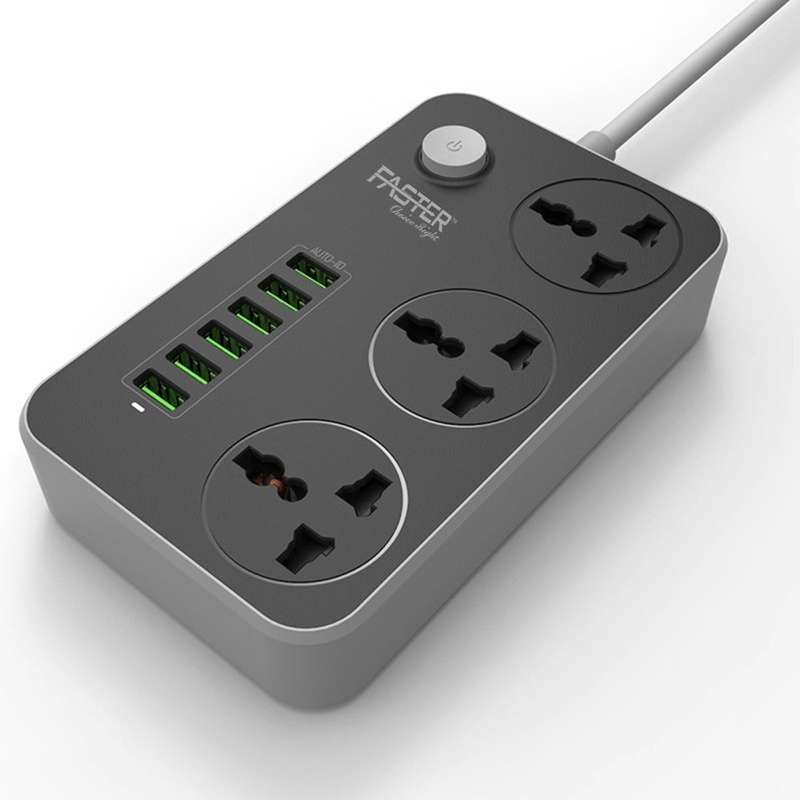 Speed-X 603PU Power Universal Travel 3 Socket + 6USB