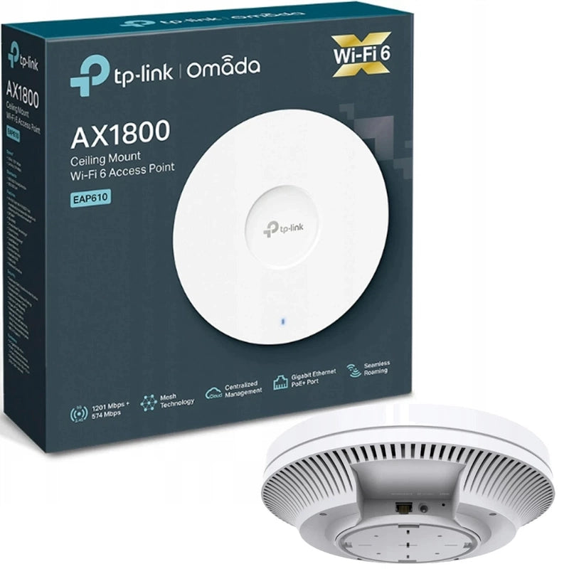 TP-Link EAP610 Omada WiFi 6 AX1800 Wireless Gigabit Access Point Support Mesh OFDMA Seamless Roaming & MU-MIMO PoE+