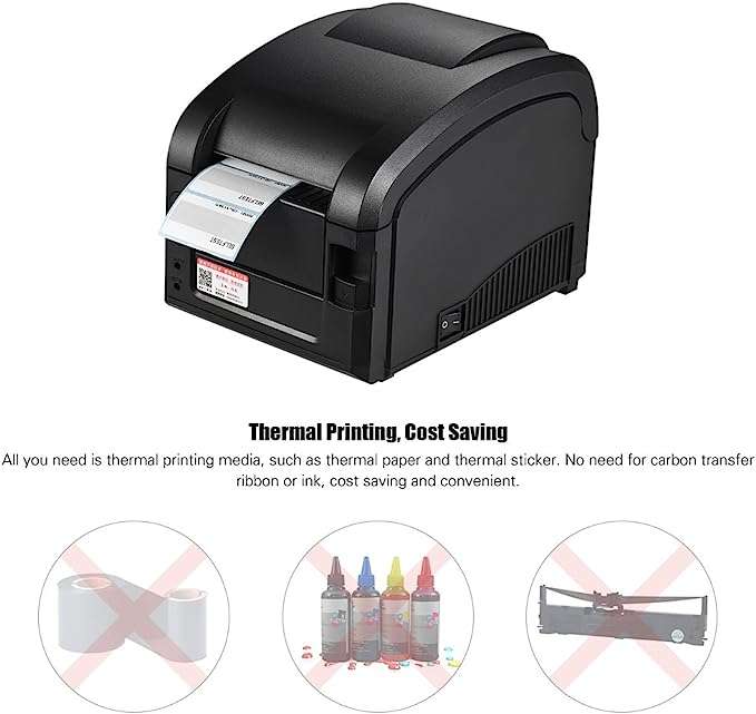 GP-3120TL Thermal Printer Adhesive Barcode Label for USB POS Computer
