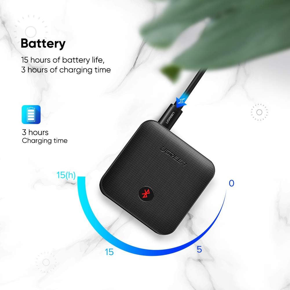 UGREEN Bluetooth aptX Transmitter Receiver, Optical & 3.5mm Aux Bluetooth 5.0 Transmitter Receiver - 70158