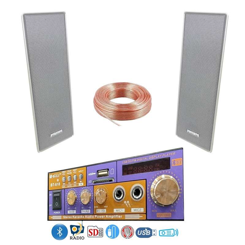 نظام صوتي سقفي جداري متكامل للمنازل والأعمال سماعتين