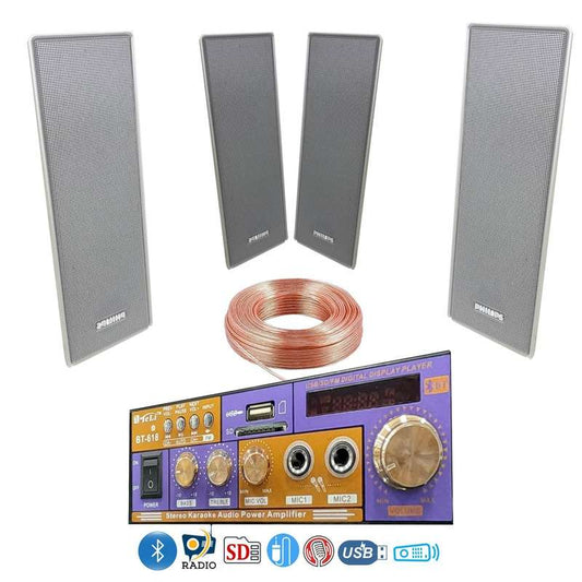 نظام صوتي سقفي جداري متكامل للمنازل والأعمال 4 سماعات