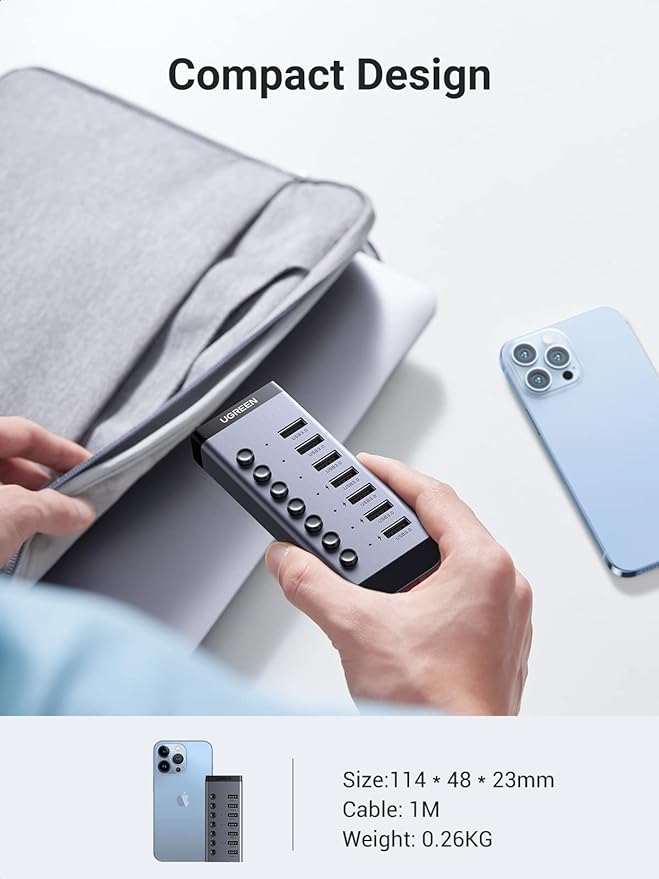 Ugreen USB 3.0 Hub With 7 Ports USB-A 12V 2A 90307