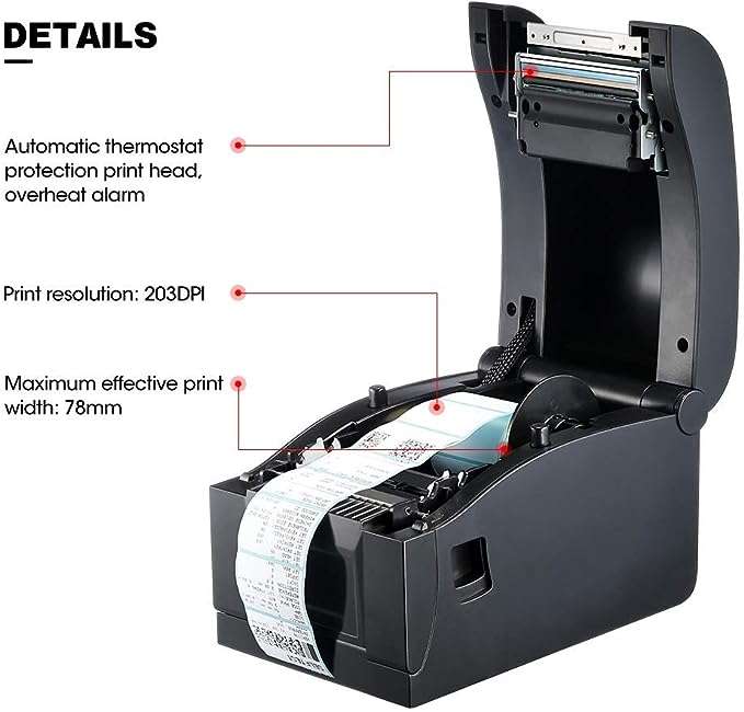 XPRINTER DELOO-B350B POS Thermal LABEL Printer with USB Interface