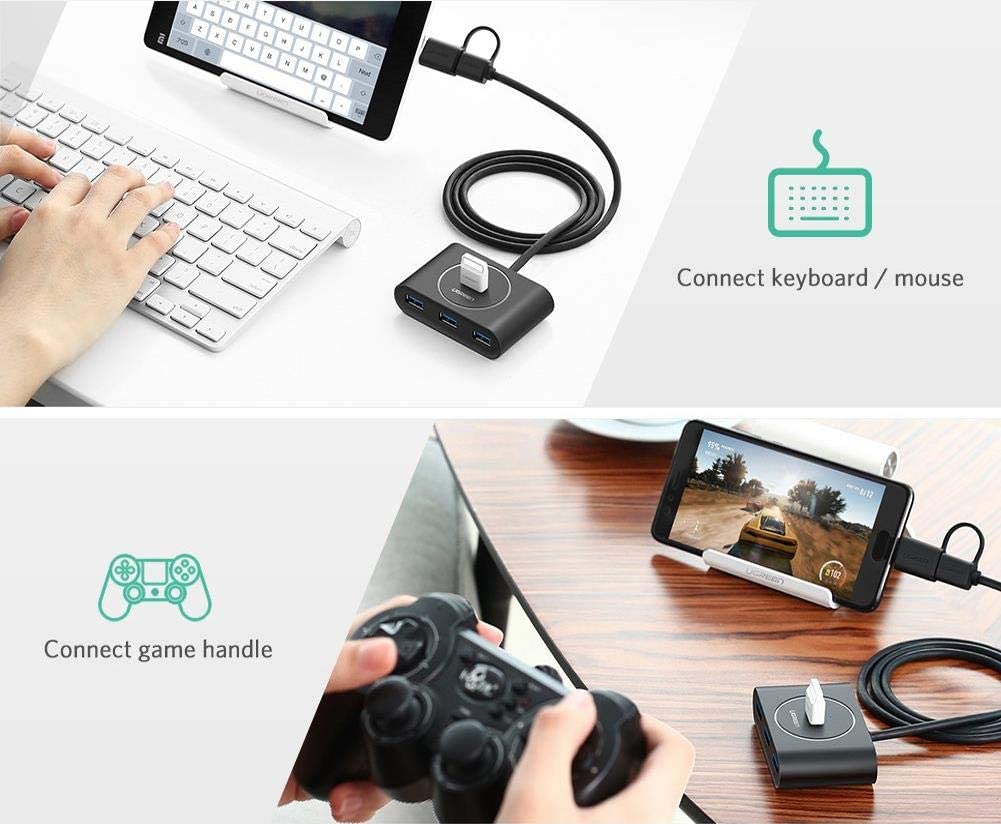 Ugreen HUB 4in1 USB-C - 4xUSB 3.0 5Gb/s 1m Black - 40850