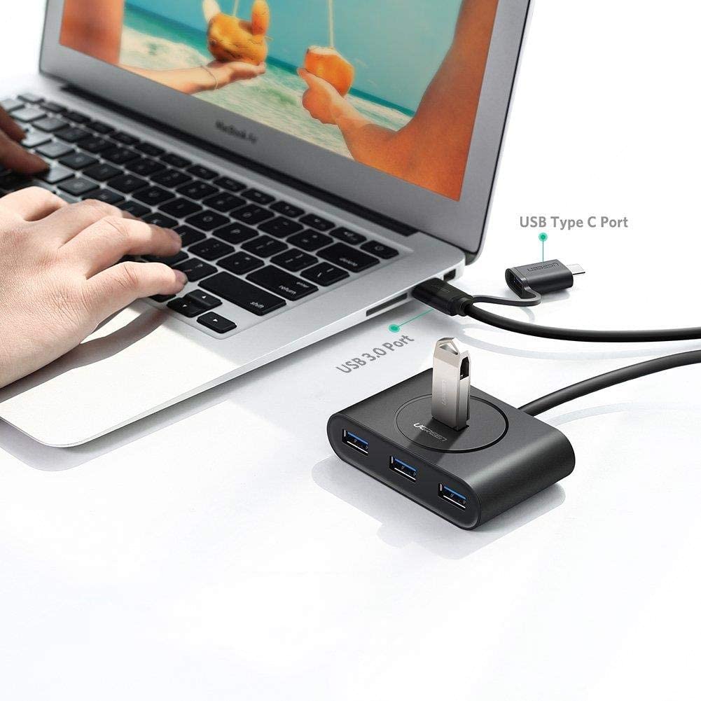 Ugreen HUB 4in1 USB-C - 4xUSB 3.0 5Gb/s 1m Black - 40850