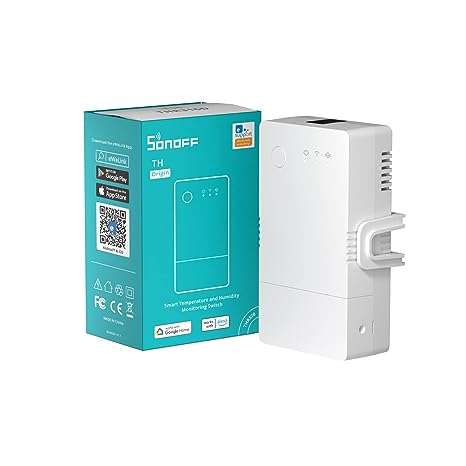 SONOFF THR316 Origin Smart Temperature and Humidity Monitoring Switch, Compatible with Alexa & Google Assistant, RJ9 4P4C Interface